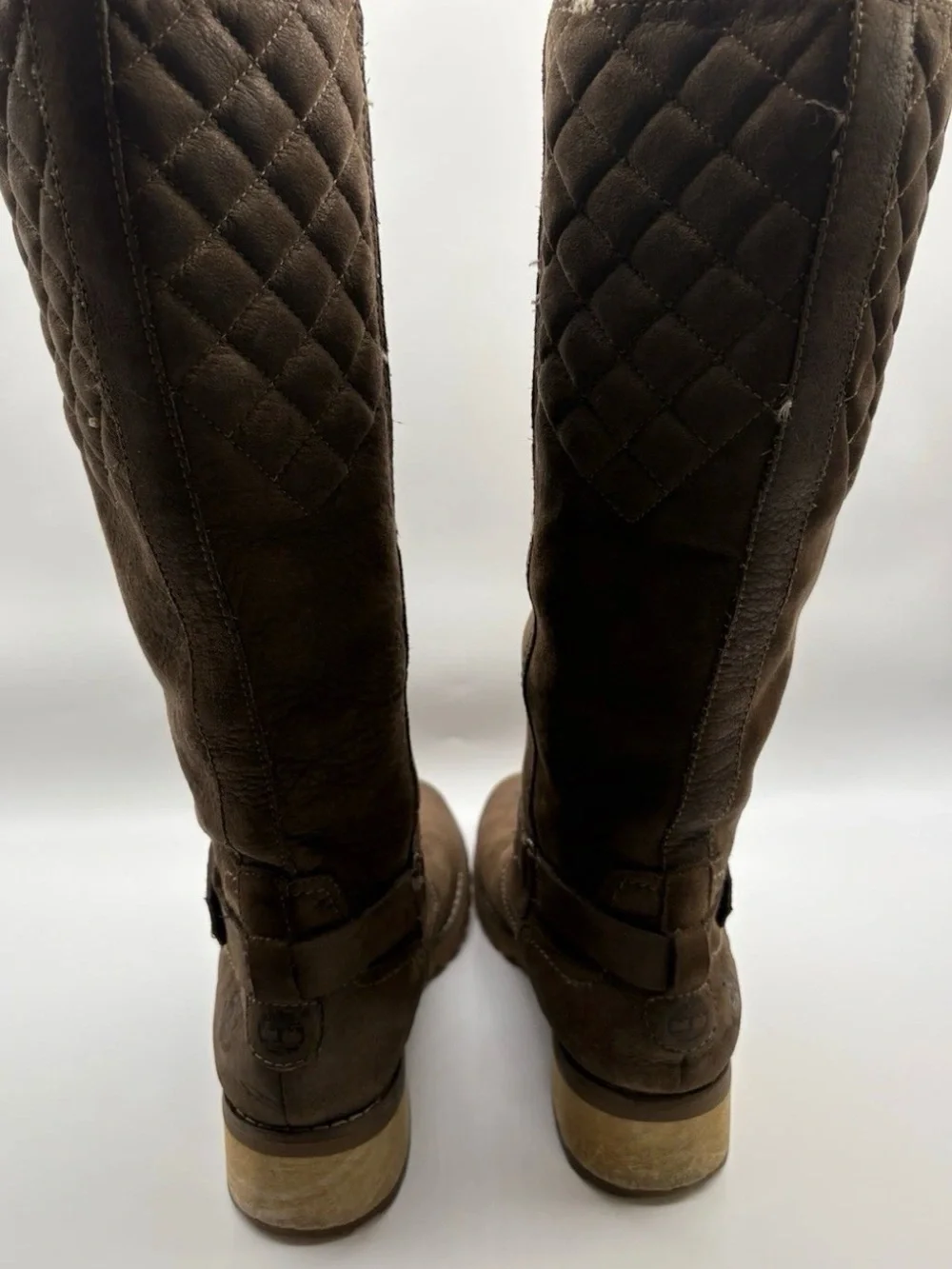 Timberland Earthkeepers Suede Equestrian Tall Boots 6.5 Brown Quilted Waterproof